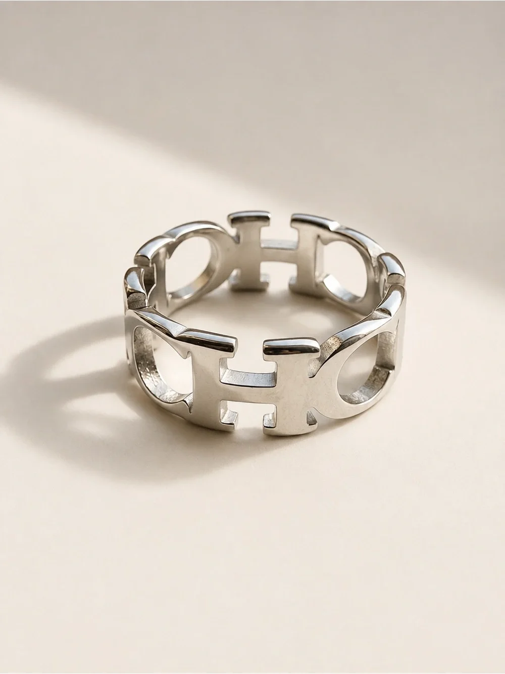 Stainless Steel - luxury inspired ring size 6